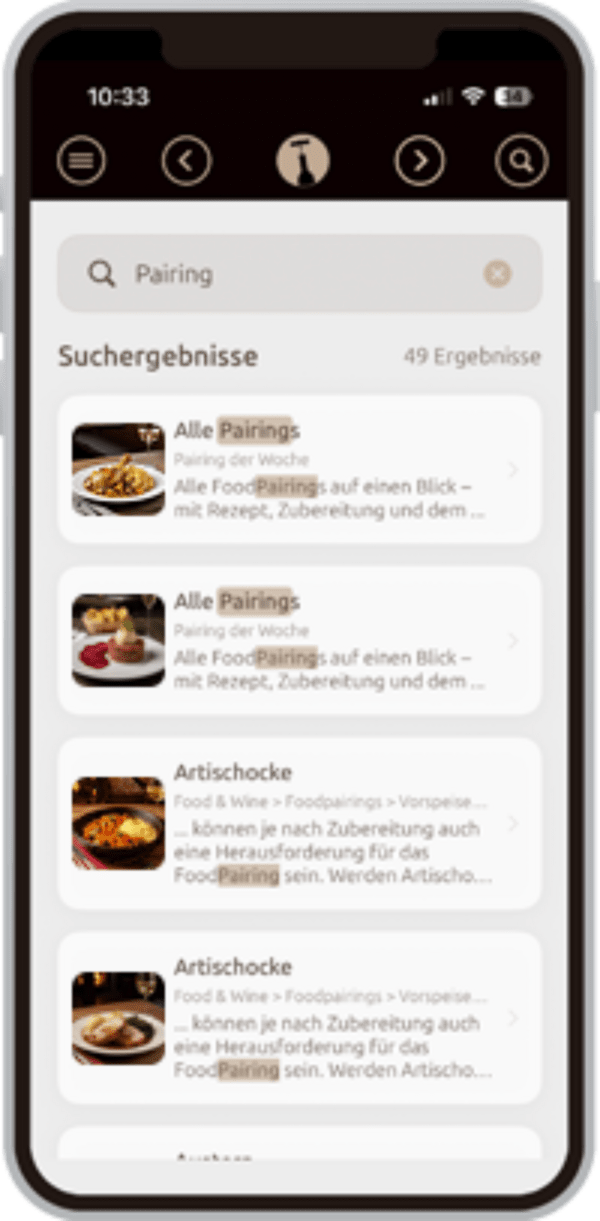 Which Wine? App – Suche